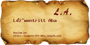 Löwentritt Aba névjegykártya